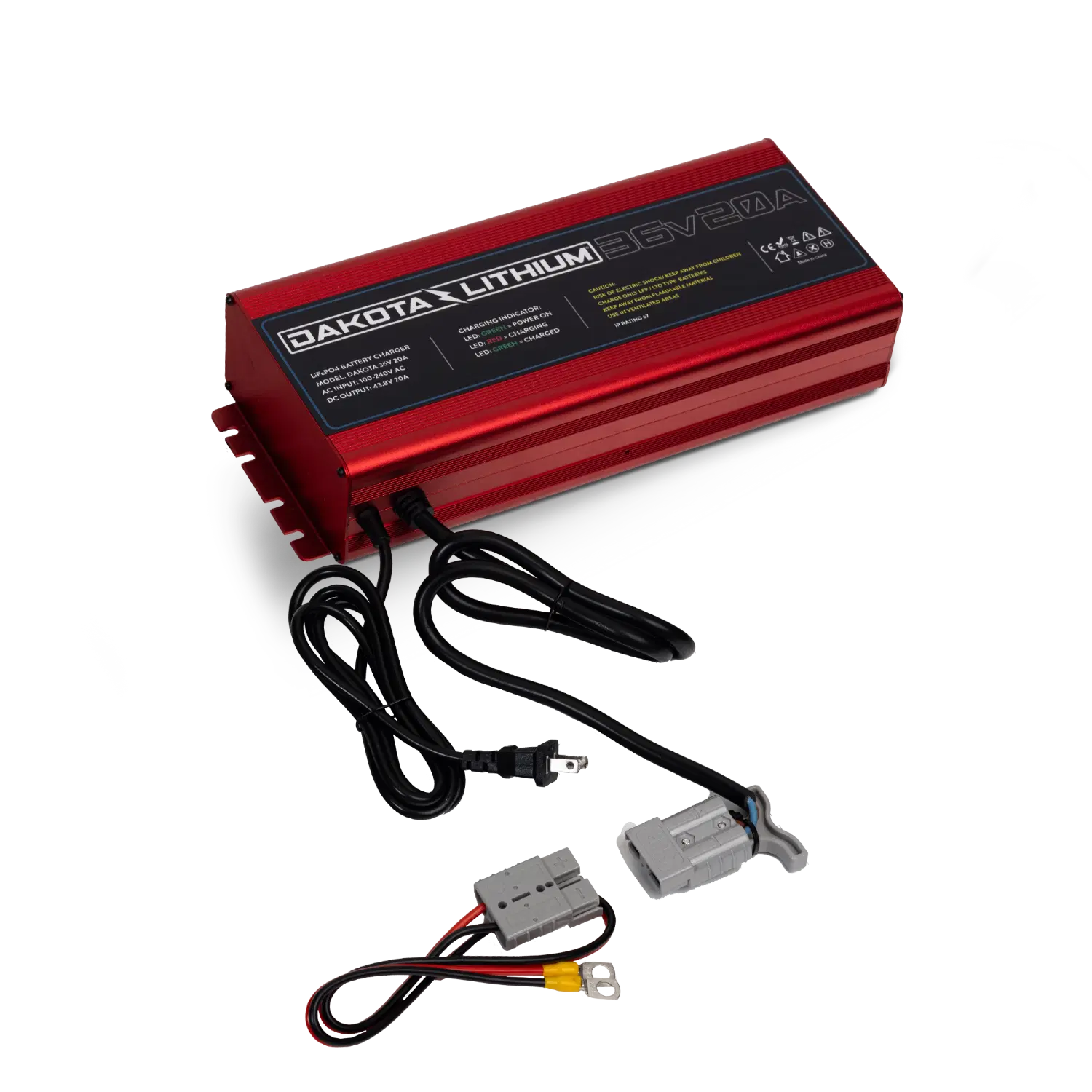 Dakota Lithium 36V 20A Fast LiFePO4 / LFP Battery Charger – IP67 Waterproof